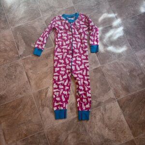 Hanna Andersson Bunny footless pajamas Girls Size 3 Pink rabbit Easter